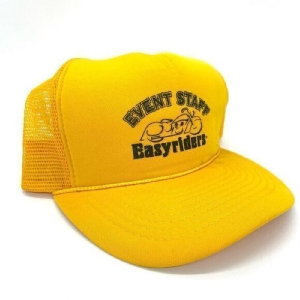 Vintage Easyriders Motorcycle Event Staff Yellow Trucker Hat